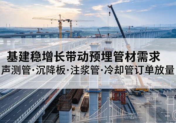 城阳基建稳增长带动预埋监测管材需求，声测管、沉降板、注浆管订单持续放量